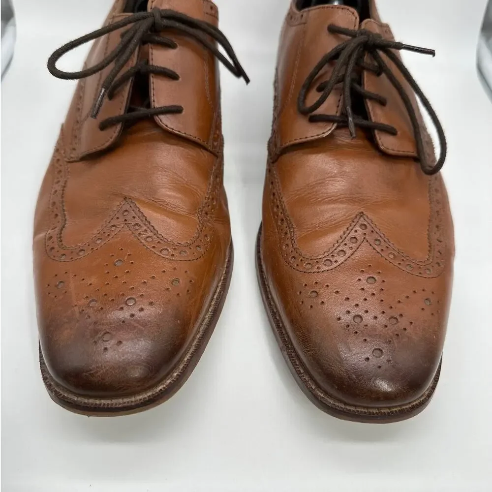 Florsheim Castellano Wingtip Oxford 14137 Brown Leather Dress Shoes Mens 11 D